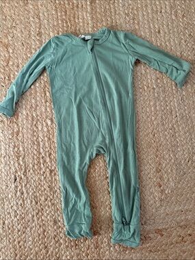 Kyte BABY Sage Green Zippered Footie One-Piece